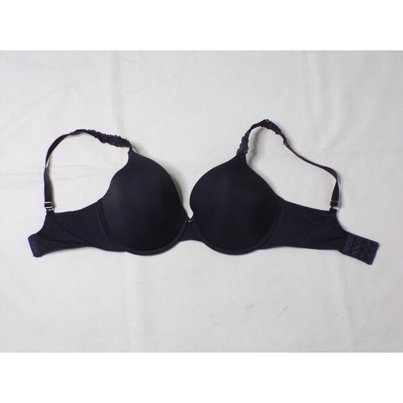 🆕NATORI Rose Dream Custom Coverage UW T-Shirt Bra 34DD Coal Black #731080 - Picture 7 of 12